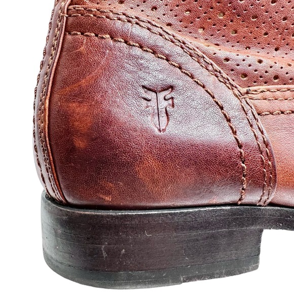 Frye | Women | Melissa Whiskey Perforated Leather Ankle Booties | Size 5.5 M - Picture 12 of 16
